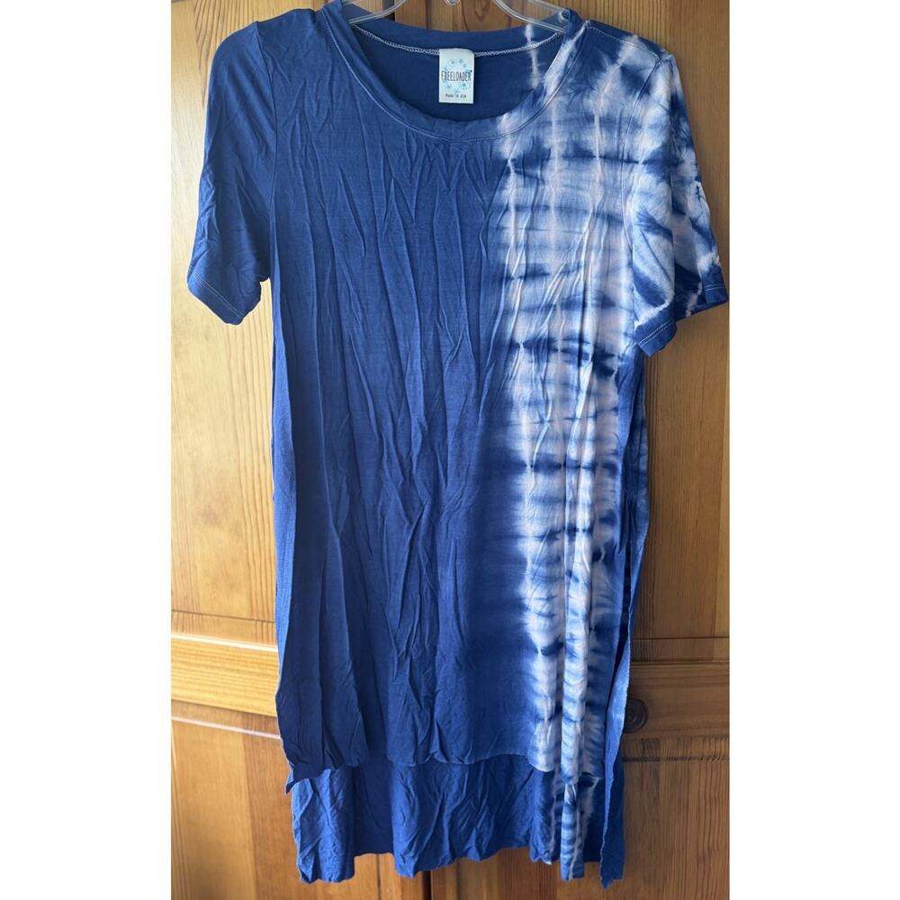 Freeloader Blue Tie Dye Tunic Top Size Small